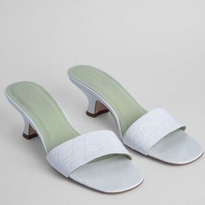 BY FAR Freddy Optic White Circular Croco Embossed Leather Size 38